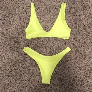 Neon yellow Shein bikini